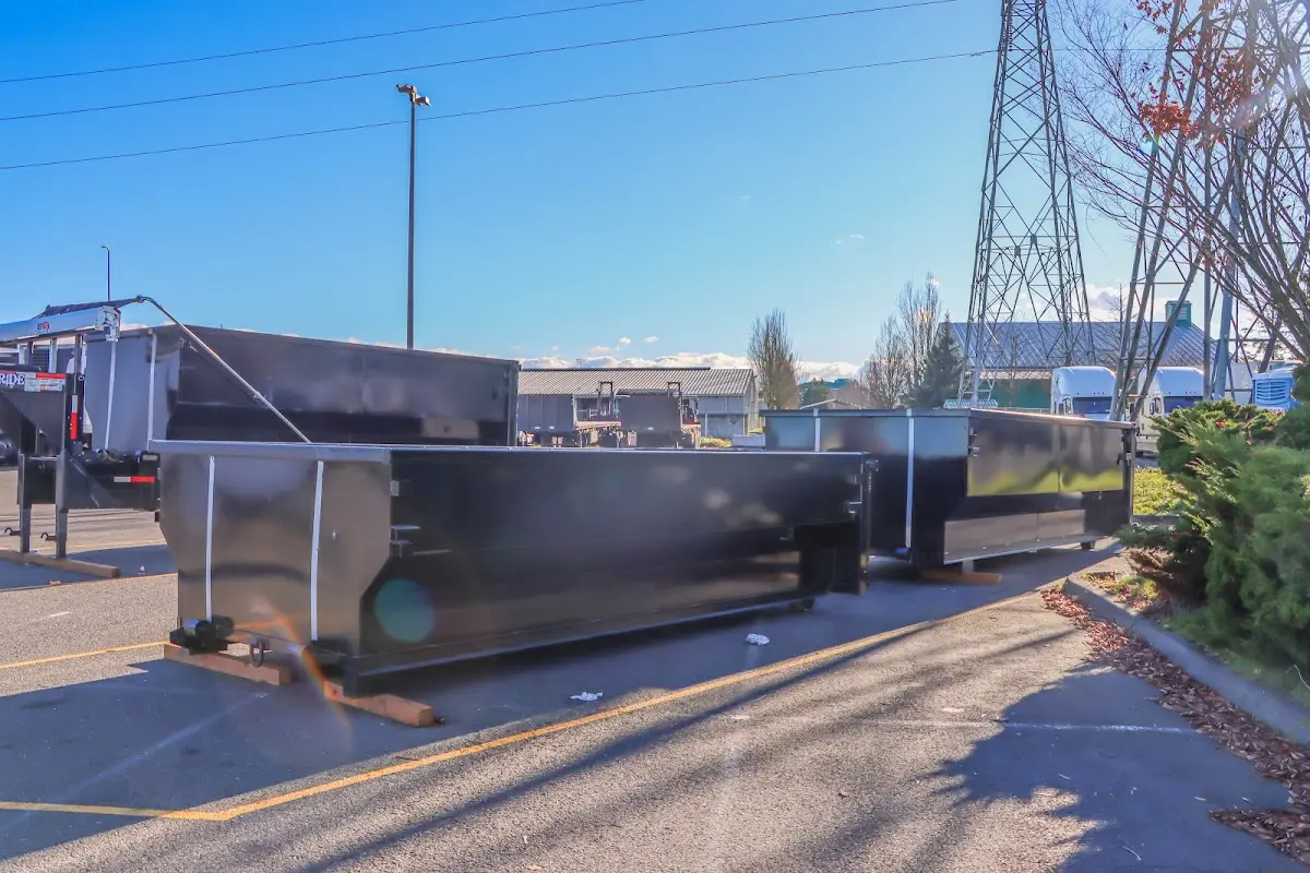 Roll-off dumpster ready for waste disposal at job site for Estate Cleanout Dumpster Rental in Brook Park